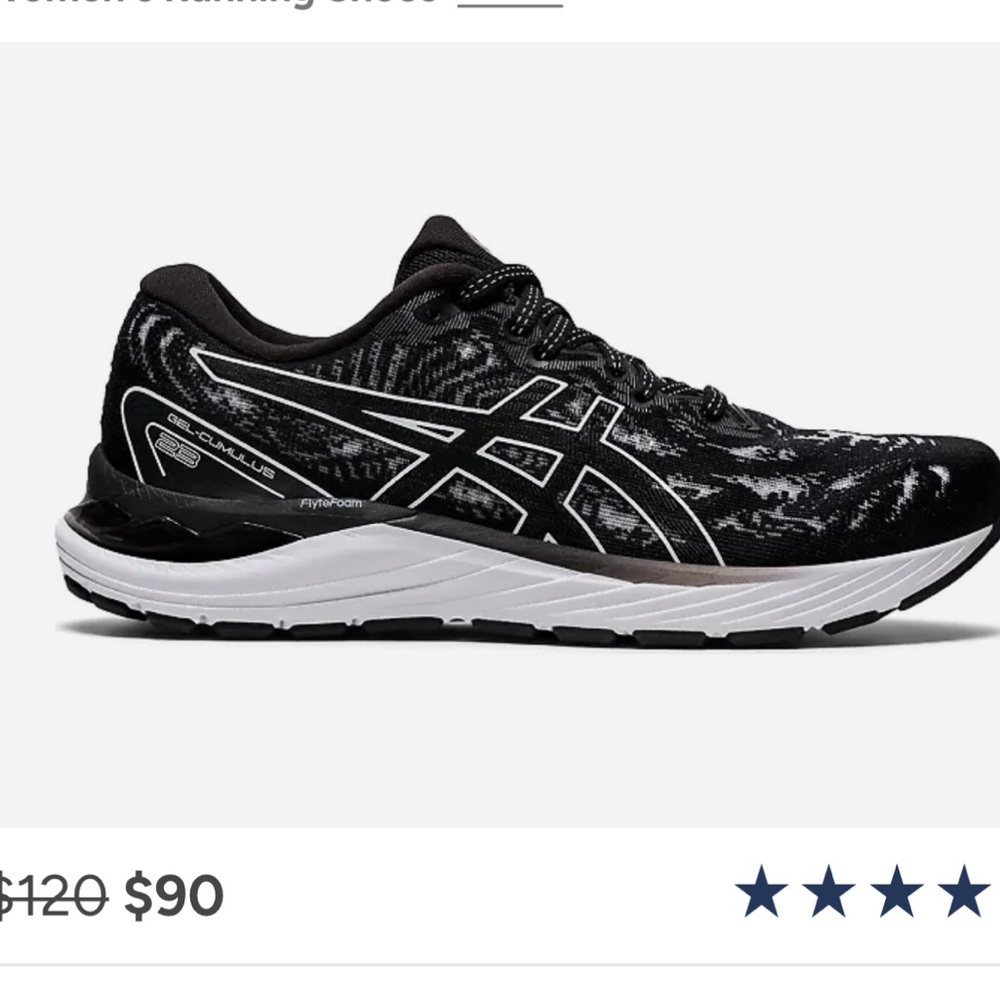 Asics Black and White women’s gel cumulus 23 running shoes